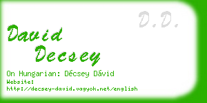 david decsey business card