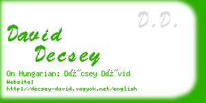 david decsey business card